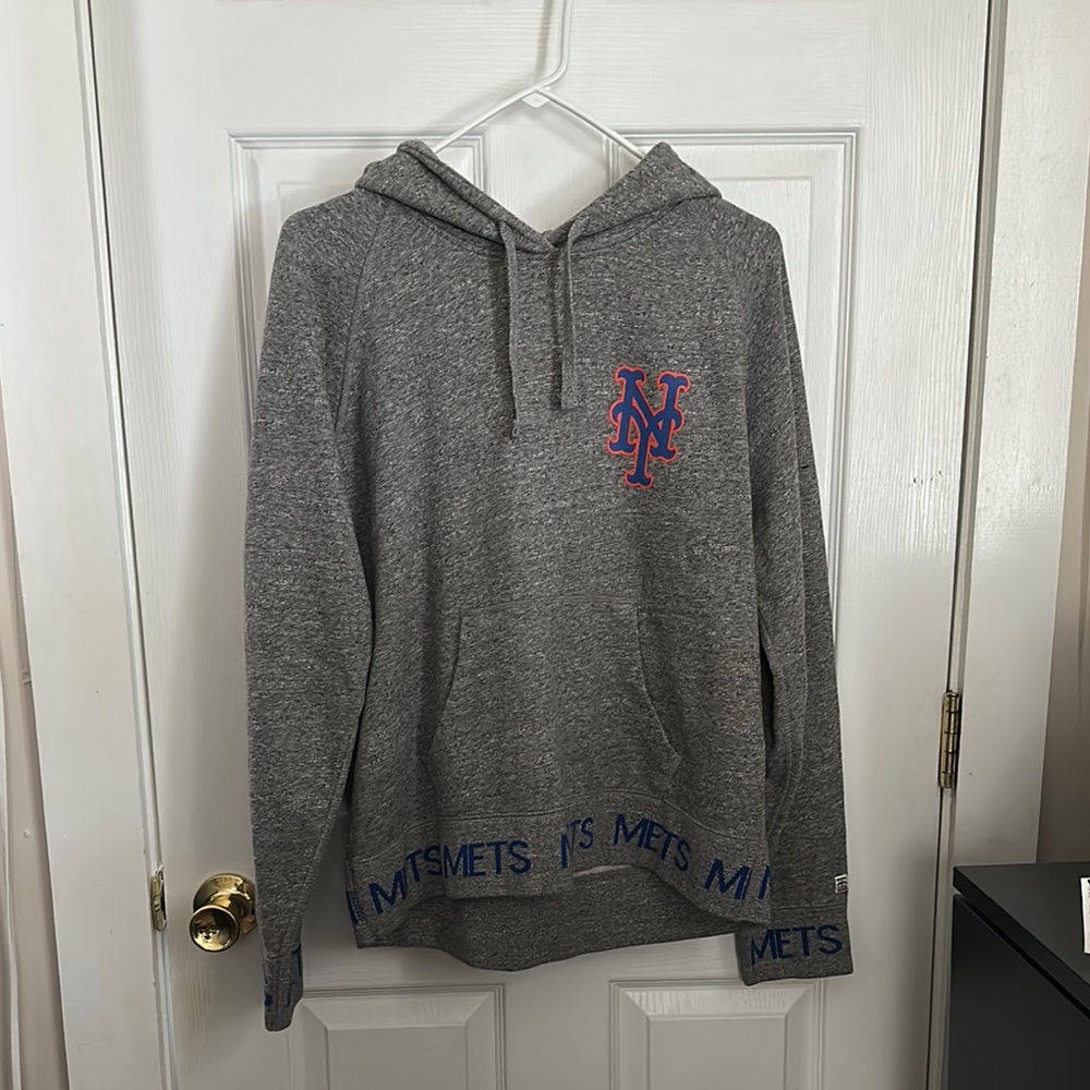 Tailgate Heavyweight Gray New York Mets Hoodie